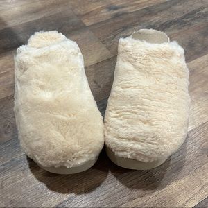 UGG cream colored fuzz slippers. Brand new, still in box.